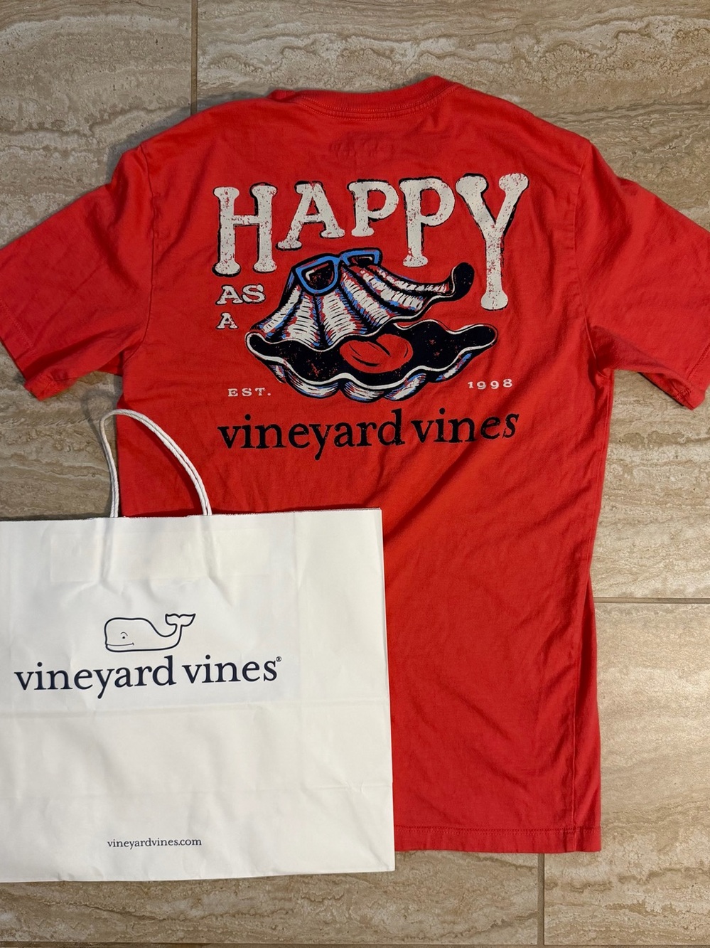 Kids Red Vineyard Vines Short Sleeve Tee